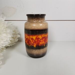 Vintage 1960s Scheurich West Germany Fat Lava Vase 231-15 6" Mid Century Pottery